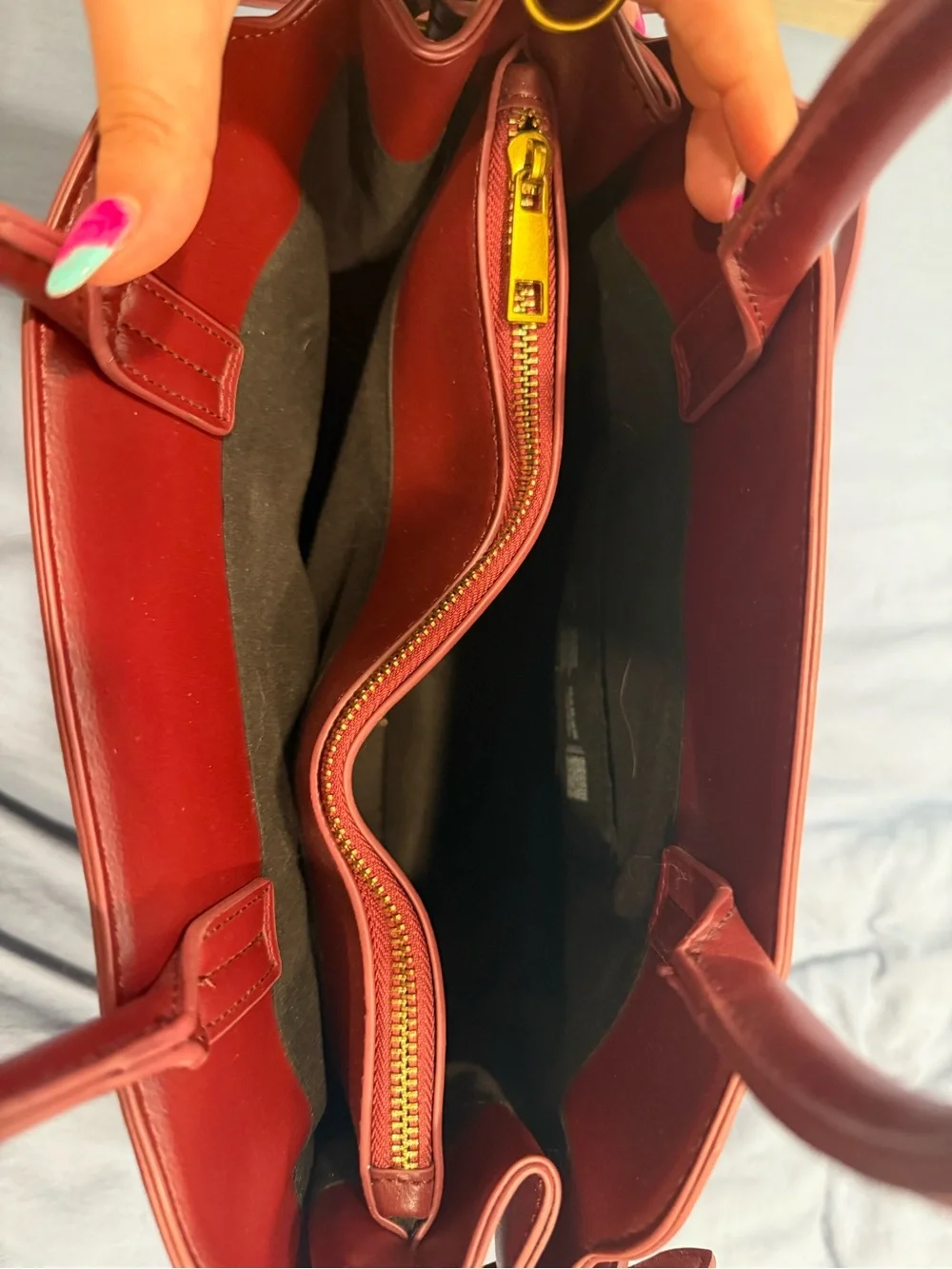 ASOS Burgundy Structured Top-Handle Laptop Bag